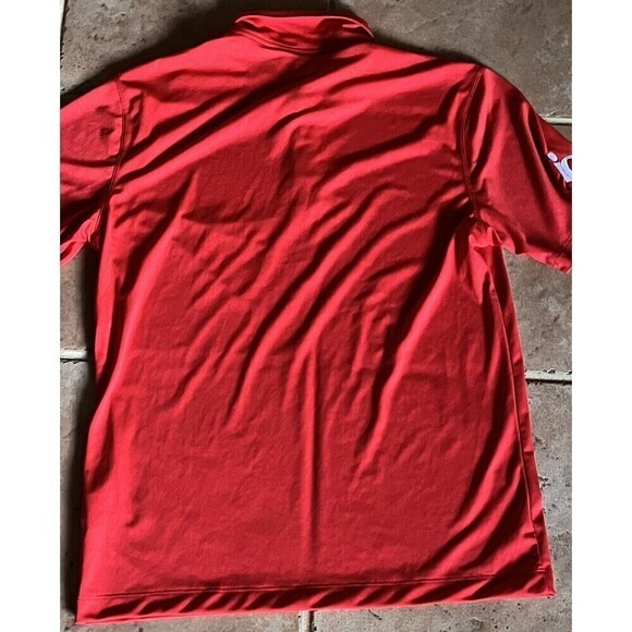 Nike Golf Nike Dri Fit Mens Red 1/4 Button Polo Athletic Shirt 637157-857 Rugby - Picture 10 of 11